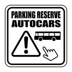 Canvas Print - Logo parking réservé autocars.