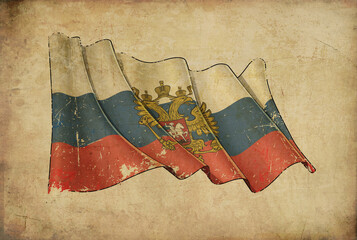 Wall Mural - Papyrus Background – Flag of  Russian State