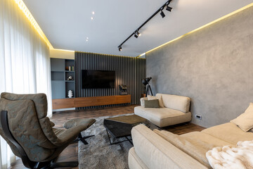 Living room interior in modern luxury apartment