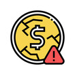 © vectorwin - deflation money color icon vector. deflation money sign. isolated symbol illustration