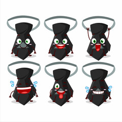 Sticker - Cartoon character of black tie with smile expression