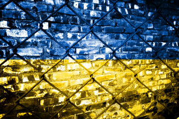 Wall Mural - Closeup of grunge Ukrainian flag