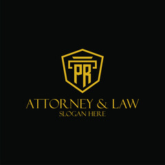 PR initial monogram for lawfirm logo ideas with creative polygon style design