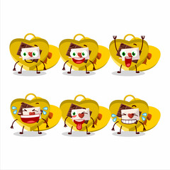 Wall Mural - Cartoon character of yellow love open gift box with smile expression