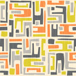 Seamless abstract mid century modern pattern. Retro design of geometric shapes. Use for backgrounds, fabric design, home decor. Vector illustration.