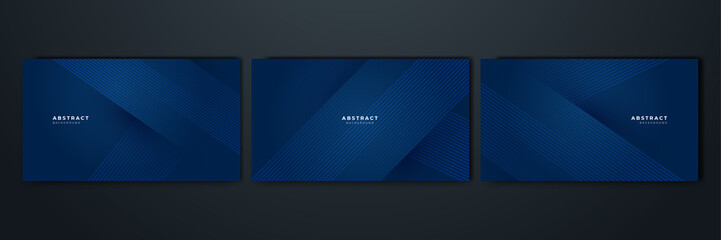 Wall Mural - modern dark blue abstract background paper shine and layer element vector for presentation design. s