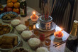 Chinese culture ancestor food offering, Chinese new year festival