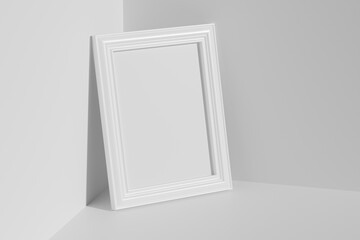 Wall Mural - Rectangular photo frame on floor in corner diagonal top view