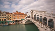 Venice, Italy at Rialto Bridge over the Grand Canal
