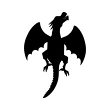 Dragon Icon Silhouette Design Template Vector