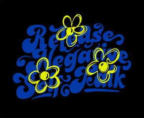 vintage typographic slogan print design with daisy illustration