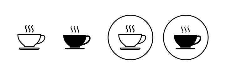 coffee cup icons set. cup a coffee sign and symbol