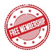 FREE MEMBERSHIP text written on red grungy round stamp.