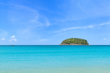 Wall Mural - tropical paradise island in turquoise clear blue sea. kata beach, famous tourist destination and res