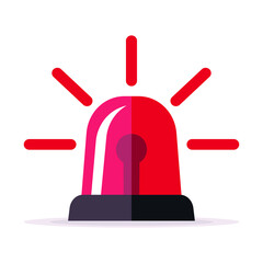 Emergency siren icon in flat style. Business concept for web, marketing, banner, mobile app and graphic design elements. Police alarm vector illustration on white isolated background. Medical alert.	