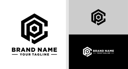 CP LOGO MONOGRAM HEXAGONAL EDITABLE