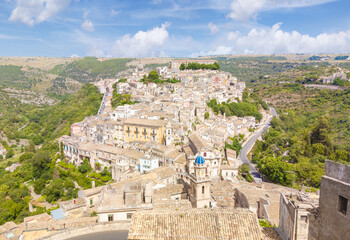 Wall Mural - Ragusa (Sicilia, Italy) - A view of touristic baroque city in Sicily island, deep southern of Italy, with his old historical center named Ibla, UNESCO site.