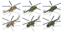 Isometric Military Helicopter Vector. Transport Helicopter. Military Aviation Air Force