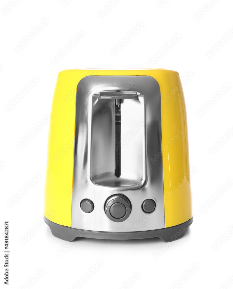 New modern toaster on white background