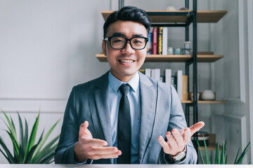 Wall Mural - Image of young Asian business man