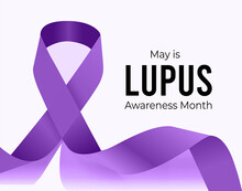 Lupus Awareness Month. Vector Illustration With Ribbon On White