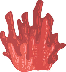 Sticker - Bright Red Coral or Anthozoa as Marine Invertebrate from Ocean Bottom and Seabed