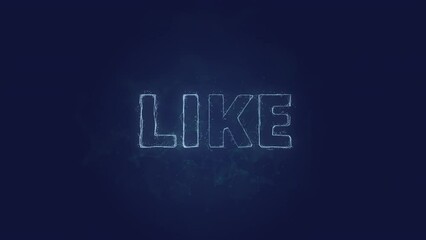 Poster - Like text. Plexus with text like. Plexus. 4K video