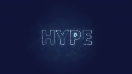 Poster - Hype text. Plexus with text hype. Plexus. 4K video