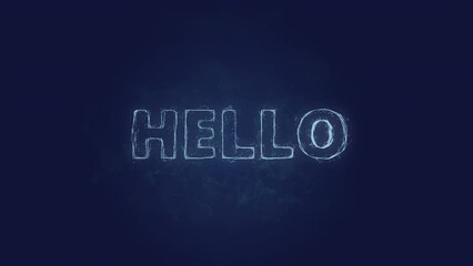 Aufkleber - Hello text. Plexus with text hello. Plexus. 4K video