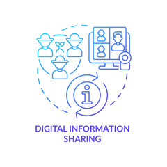 Wall Mural - digital information sharing blue gradient concept icon. communication online. farming trends abstrac