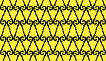 Seamless Pattern. Yellow Black Ethnic Motif. Minimalist Pattern Design