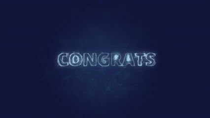 Aufkleber - Congrats text. Plexus with text congrats. Plexus. 4K video