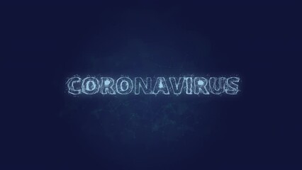 Aufkleber - Coronavirus text. Plexus with text coronavirus. Plexus. 4K video