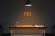 Table in dark interrogation room