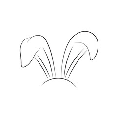 Bunny ears vector sexy logo. Happy Easter rabbit ears graphic icon. 