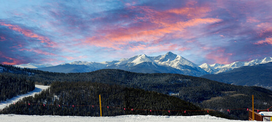 At the top of the ski slopes of the Continental Divide in the Colorado Mountain Range.