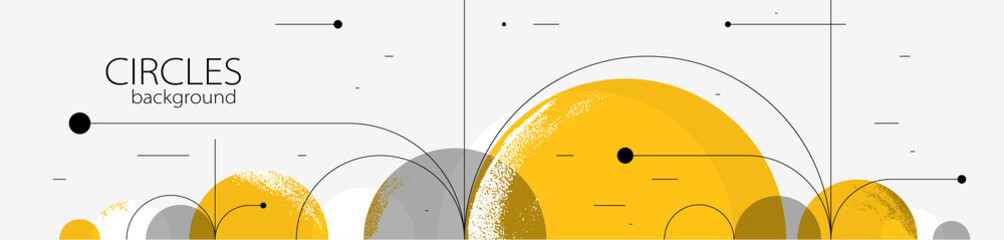 Abstract circles and lines vector background, geometric composition drawing technology plan, loop circular digital scheme.