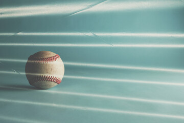 Poster - Light streaks with vintage style baseball background for old sport.