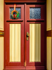 Canvas Print - old wooden door at a historic building