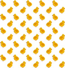 Wall Mural - Chickens seamless pattern. Festive vector background for Easter.