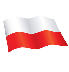 Wall Mural - Polish flag flying