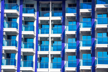 Hotel outer surface , building reflection and glasses