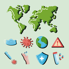 Wall Mural - pandemic conjuncture nine icons