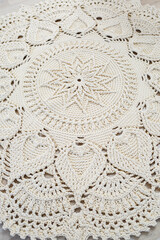  Handmade carpet knitted from natural threads, flooring, natural cotton. Beige handmade carpet. Knitted decorative item