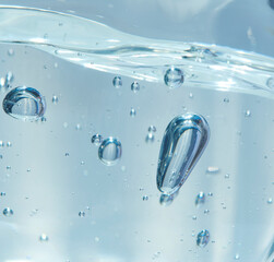 bubbles of air or oxygen in water or gel. can also represent a molecule or oil particle in a transpa