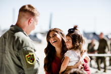 Marine Reuniting With Family At Miramar In San Diego