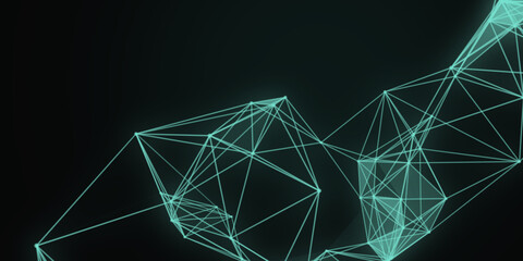 Poster - Abstract beautiful geometric background. Abstract plexus futuristic, polygonal space with a dark background. Plexus fantasy. Abstract technology