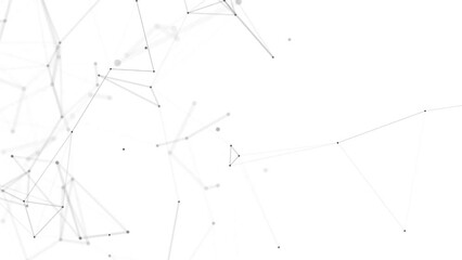Fototapete - Plexus fantasy abstract technology. Abstract geometric background with moving lines, dots and triangles. Science. Medicine and technology. Loop animations