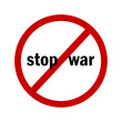 © Полякевич Олена - Red prohibition sign stop war. Peace symbol. No war. Security protection concept. Vector illustration. stock image.