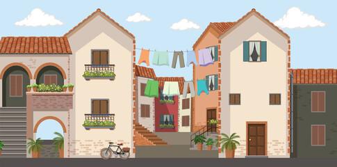 Sticker - Scene with many buildings in city